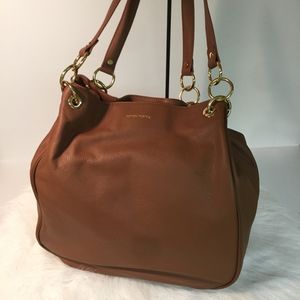 BOSTON PROPER CARMEL BROWN HANDBAG BUCKET BAG TOTE